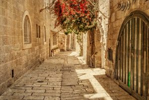 Ancient Alley in Jewish Quarter, Jerusalem.